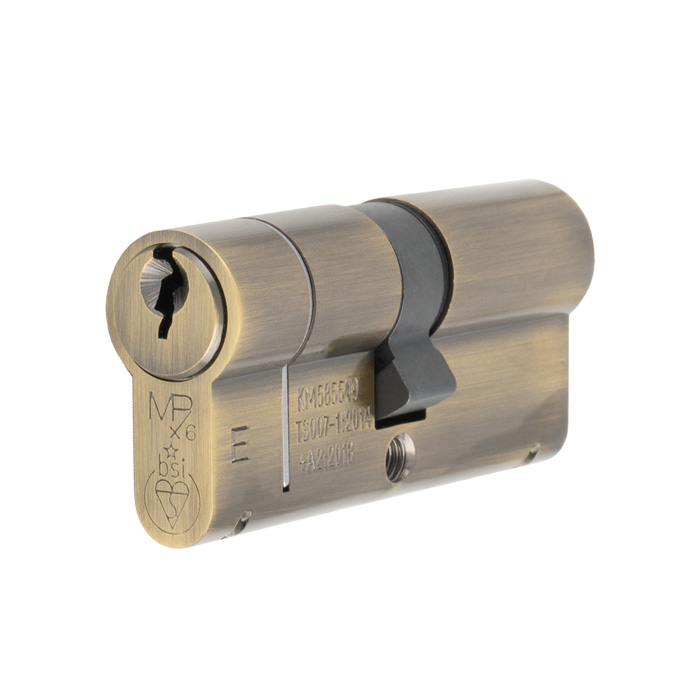 Eurospec CYF77270AB Mpx6 Euro Double Cylinder 35/35mm - Master Keyed Workshop Antique Brass