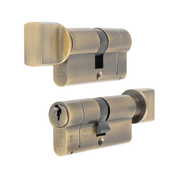 Eurospec CYF77380AB Mpx6 Euro Cylinder & Turn 80mm Master Keyed Workshop Antique Brass