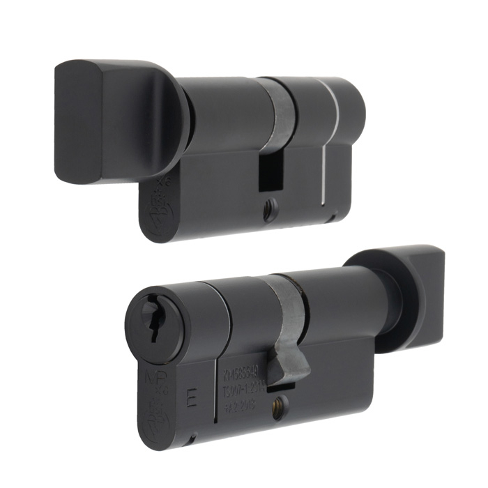 Mpx6 80Mm Euro Cylinder & Turn - Ktd Matt Black CYF71380MB