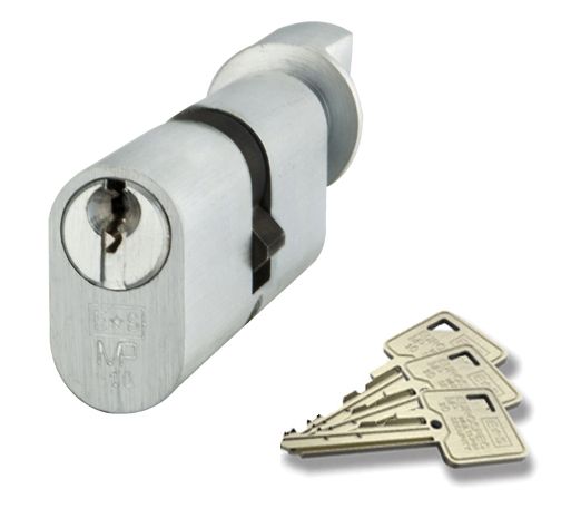 Eurospec CYG78380SC Mp10 Uk Oval Cylinder & Turn 80mm Umk Satin Chrome