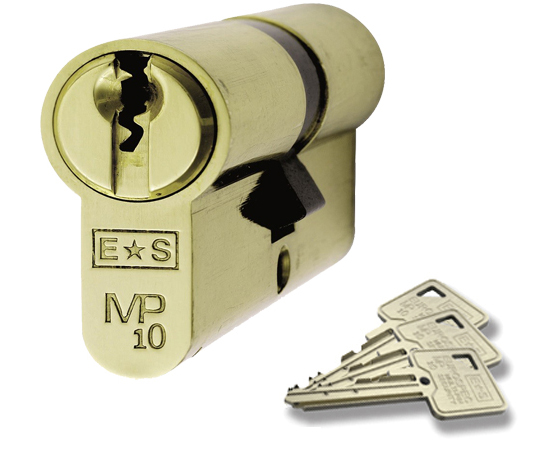 Eurospec CYG7123250PB/KD Mp10 32/50Mm Euro Double Cylinder - Ktd Polished Brass