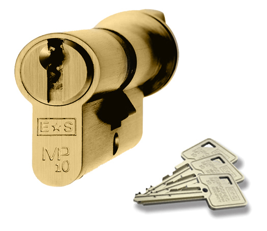 Eurospec CYG7136040PB/KD Mp10 60/40Mm Euro Cylinder & Turn - Ktd Polished Brass