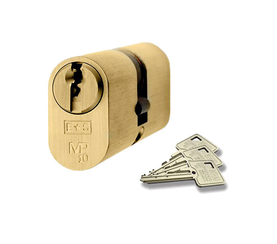 Eurospec CYG78270PB Mp10 Uk Oval Double Cylinder 70mm Umk Polished Brass
