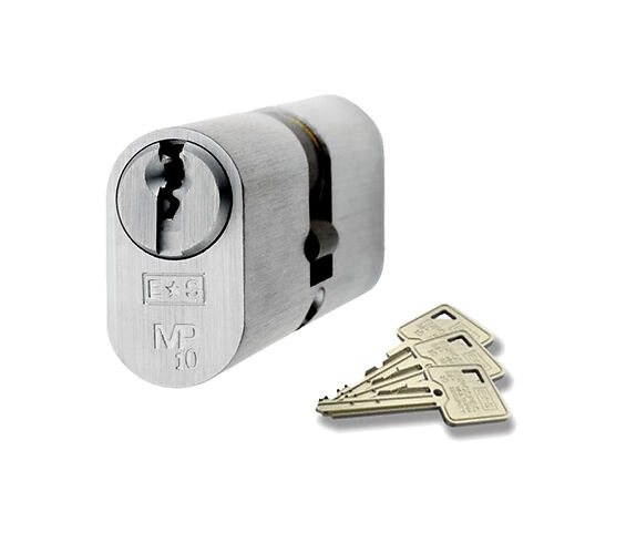 Eurospec CYG75280SC Mp10 Uk Oval Double Cylinder 80mm Ka Satin Chrome