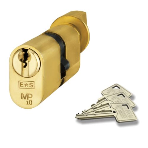Eurospec CYG75380PB Mp10 Uk Oval Cylinder & Turn 80mm Ka Polished Brass