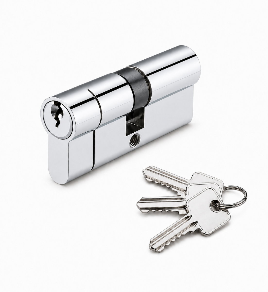 IRONZONE Architectural Euro Profile Cylinder 70mm 35/35 Double Keyed To Differ Polished Chrome