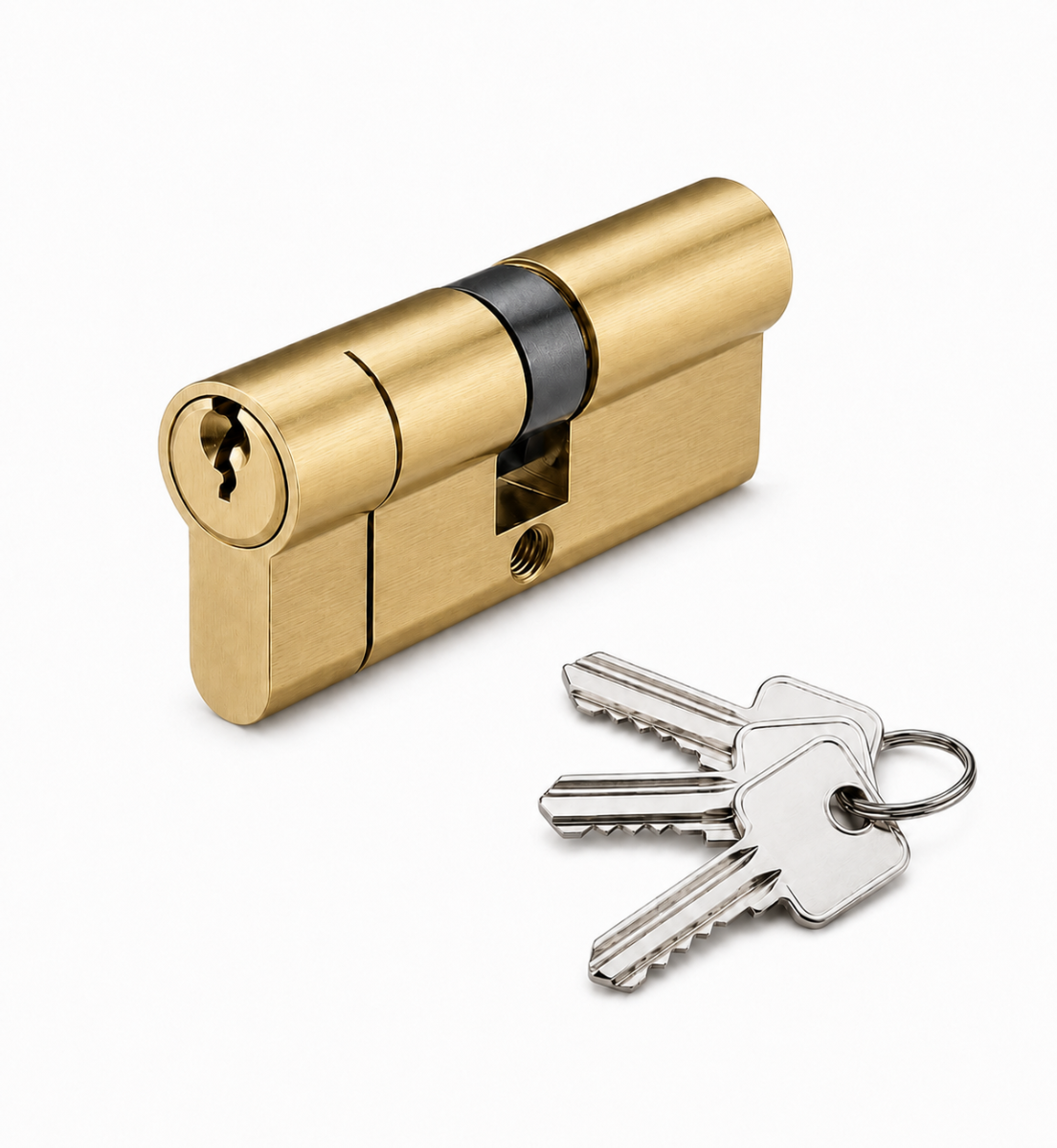 IRONZONE Architectural Euro Profile Cylinder 70mm 35/35 Double Keyed To Differ Satin Brass