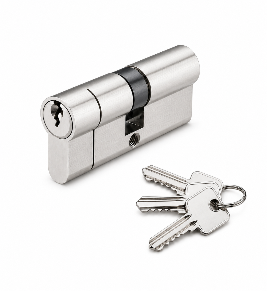 IRONZONE Architectural Euro Profile Cylinder 60mm 30/30 Double Keyed To Differ Satin Chrome