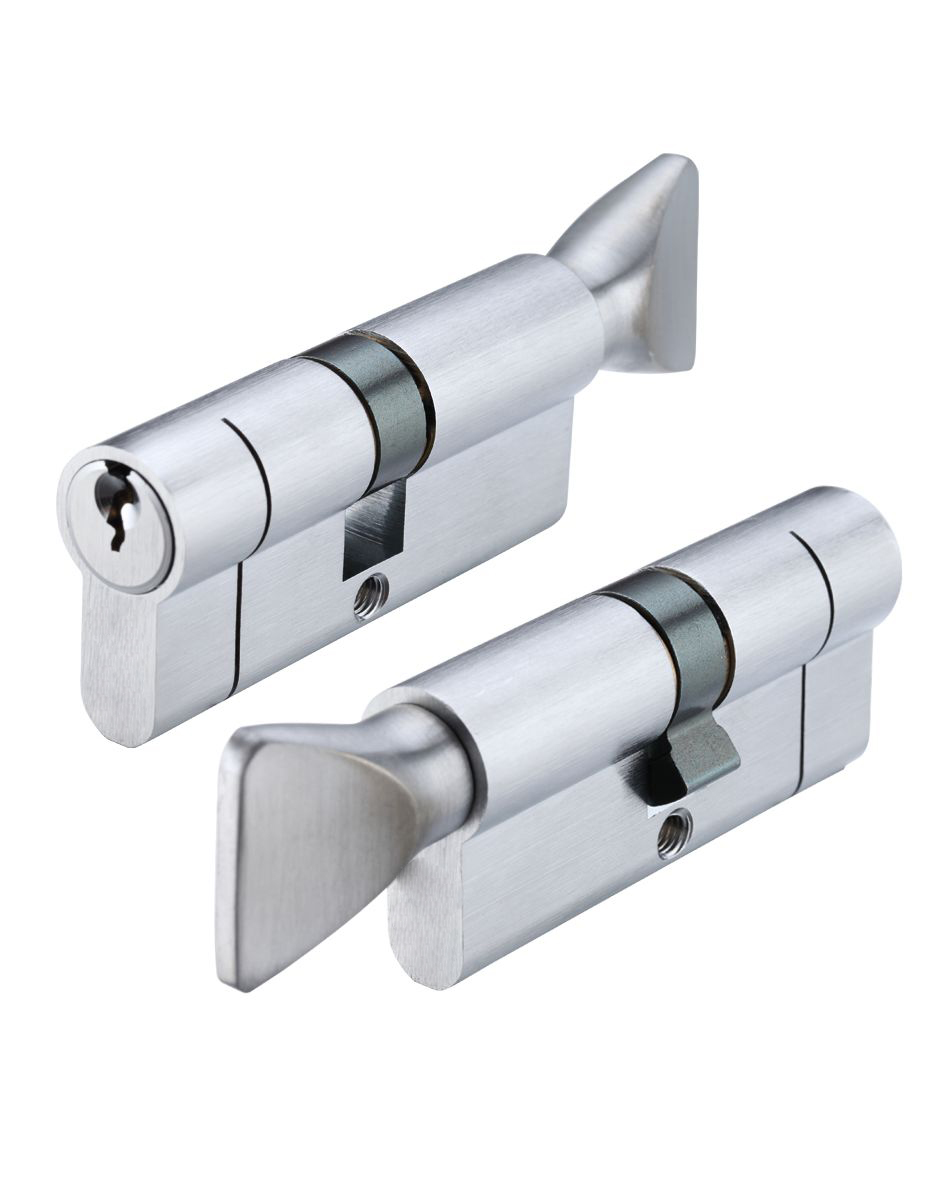 IRONZONE Architectural Euro Profile Cylinder 70mm 35/35 with Turn Keyed To Differ Satin Chrome