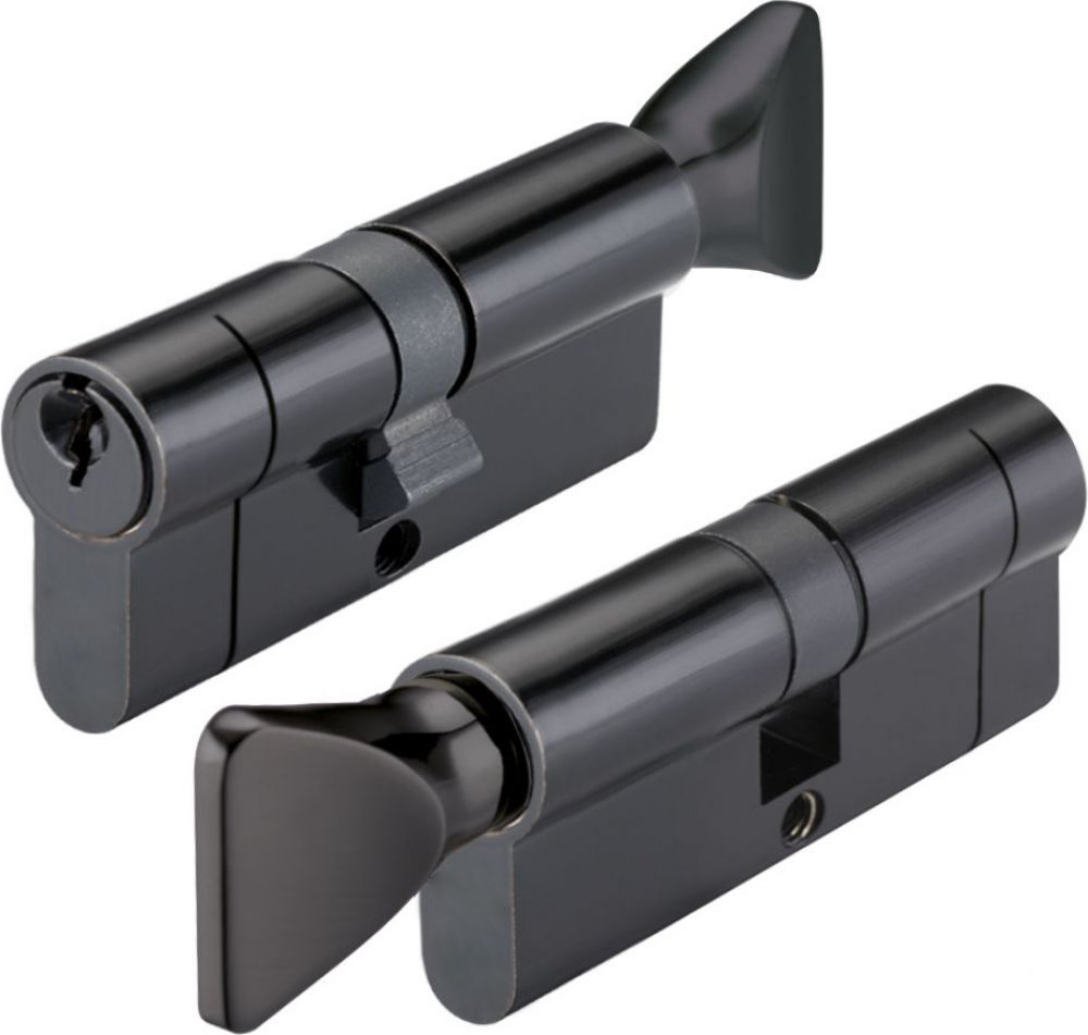 IRONZONE Architectural Euro Profile Cylinder 70mm 35/35 with Turn Master Keyed Black