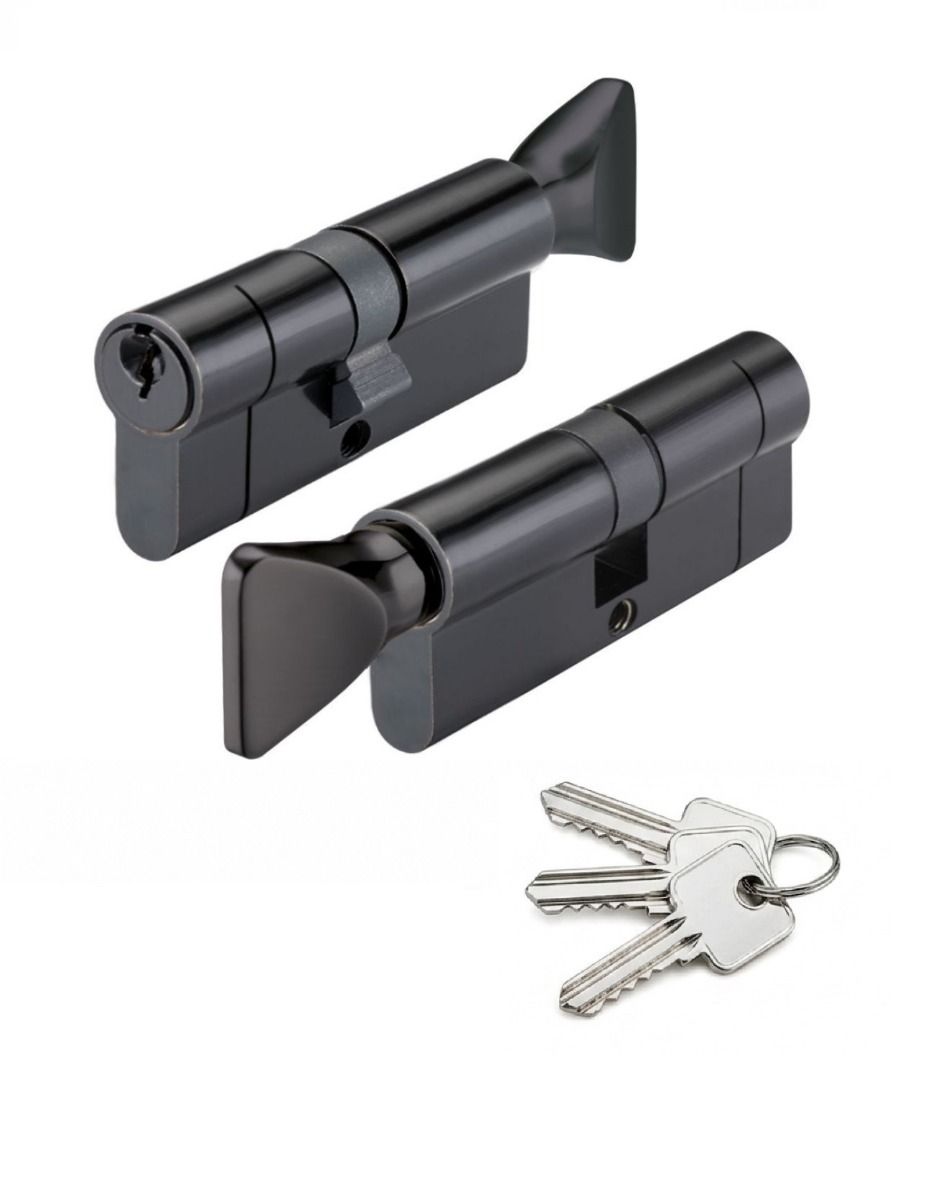 IRONZONE Architectural Euro Profile Cylinder 80mm 40/40 with Turn Master Keyed Black