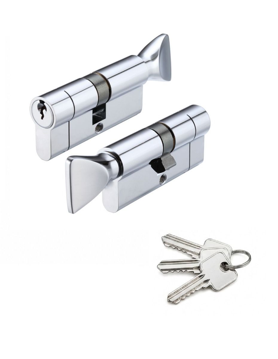 IRONZONE Architectural Euro Profile Cylinder 80mm 40/40 with Turn Master Keyed Polished Chrome