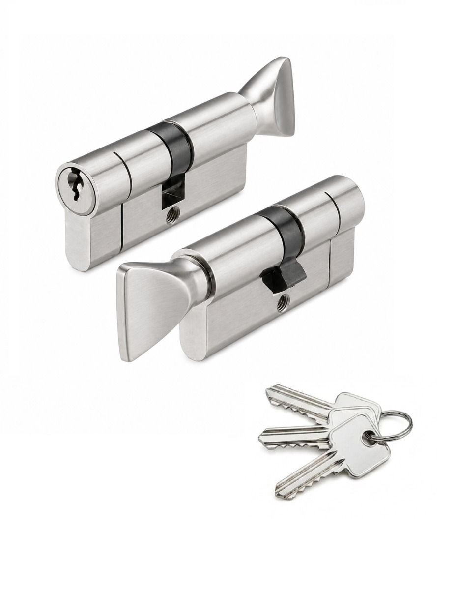 IRONZONE Architectural Euro Profile Cylinder 80mm 40/40 with Turn Master Keyed Satin Chrome
