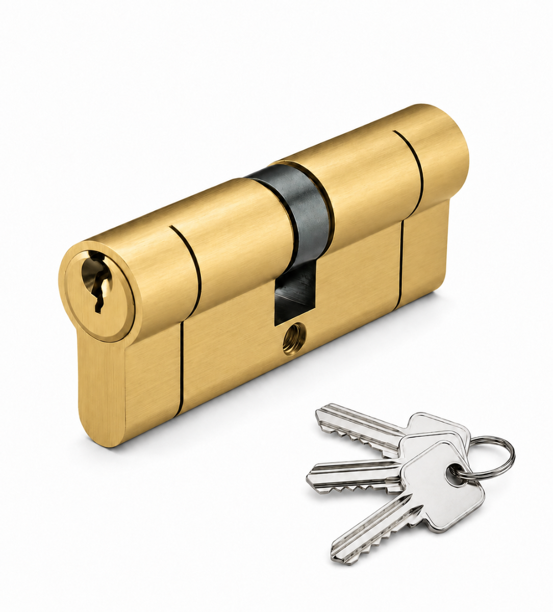 IRONZONE Architectural Euro Profile Cylinder 80mm 40/40 Double Keyed To Differ Satin Brass