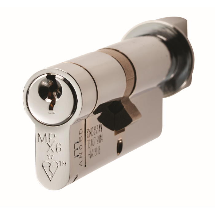 Eurospec CYF74380PC Mpx6 Euro Cylinder & Turn 80mm Keyed Alike Workshop Polished Chrome