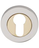 Excel Hardware Euro Profile Escutcheon On Screw Ros Polished Chrome/Polished Brass Dh003633