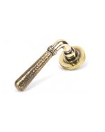 From The Anvil 46069 Aged Brass Hammered Newbury Lever on Rose Set (Plain) Aged Brass