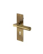 Heritage Brass BAU7300-AT Door Handle Lever Lock Bauhaus Design Antique finish