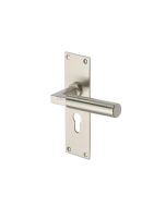 Heritage Brass BAU7348-SN Door Handle for Euro Profile Plate Bauhaus Design Satin Nickel finish