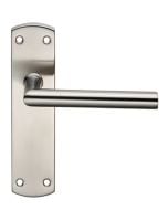 Eurospec CSLP1162B/SSS Steelworx Mitred Csl Lever On Backplate - Latch 172 X 44mm Satin Satin Stainless Steel