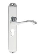 Carlisle Brass DL380YCP Andros Lever On Backplate - Lock Euro Profile 47.5mm C/C Polished Chrome
