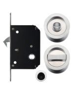 Zoo Hardware FB81SC Sliding Door Lock Set - Suitable for 35-45mm Thick Doors Satin Chrome