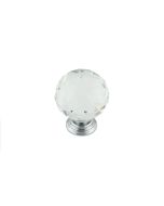 Jedo Faceted Glass Cabinet Knob 40mm Polished Chrome JH4155-40PC