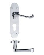 Zoo Hardware PR011EPCP Project Oxford Lever on Europrofile Lock Backplate - 168mm x 42mm Polished Chrome