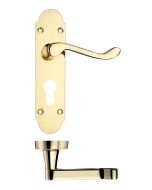 Zoo Hardware PR011EPEB Project Oxford Lever on Europrofile Lock Backplate - 168mm x 42mm Electro Brass