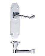 Zoo Hardware PR012CP Project Oxford Lever on Latch Backplate - 168mm x 42mm Polished Chrome
