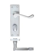 Zoo Hardware PR023SC Project Victorian Scroll Lever on Bathroom Backplate -150mm x 40mm Satin Chrome