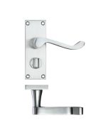 Zoo Hardware PR024SC Project Victorian Scroll Lever on Privacy Backplate -114mm x 40mm Satin Chrome