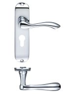 Zoo Hardware PR031EPCP Project Arundel Lever on Europrofile Lock Backplate - 180mm x 40mm Polished Chrome