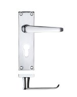 Zoo Hardware PR041EPCP Project Victorian Flat Lever on Europrofile Lock Backplate 150 x 40mm Polished Chrome