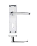 Zoo Hardware PR041SC Project Victorian Flat Lever on Lock Backplate 150 x 40mm Satin Chrome