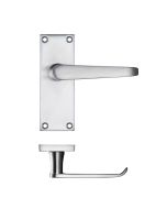 Zoo Hardware PR042SC Project Victorian Flat Lever on Latch Backplate 114 x 40mm Satin Chrome
