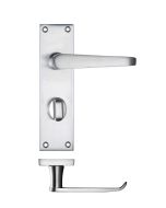 Zoo Hardware PR043SC Project Victorian Flat Lever on Bathroom Backplate 150 x 40mm Satin Chrome
