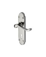 Heritage Brass S600-PNF Door Handle Lever Lock Savoy Design Polished Nickel finish