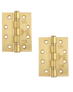 STEELWORKS Grade 13 Ball Bearing Fire Rated Hinges 102mm x 76mm x 3mm - Satin Brass