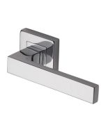 Heritage Brass SQ5420-PC Door Handle Lever Latch on Square Rose Delta Sq Design Polished Chrome finish