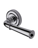 Heritage Brass V1932-PC Door Handle Lever Latch on Round Rose Colonial Design Polished Chrome finish
