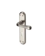 Heritage Brass V7050-SN Door Handle Lever Lock Charlbury Design Satin Nickel finish