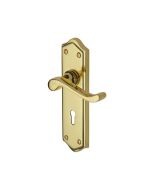 Heritage Brass W4200-PB Door Handle Lever Lock Buckingham Design Polished Brass finish