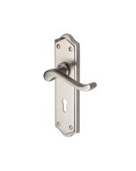 Heritage Brass W4200-SN Door Handle Lever Lock Buckingham Design Satin Nickel finish