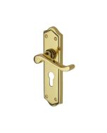 Heritage Brass W4248-PB Door Handle for Euro Profile Plate Buckingham Design Polished Brass finish