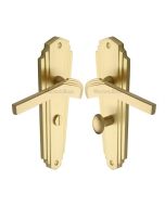 Heritage Brass WAL6530-SB Door Handle for Bathroom Waldorf Design Satin Brass finish