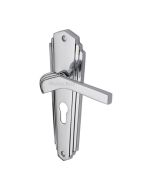 Heritage Brass WAL6548-PC Door Handle for Euro Profile Plate Waldorf Design Polished Chrome finish