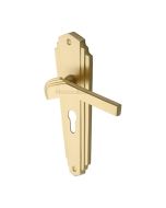Heritage Brass WAL6548-SB Door Handle for Euro Profile Plate Waldorf Design Satin Brass finish