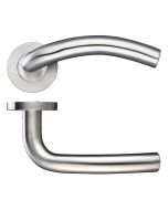 Zoo Hardware ZCS040SS 19mm Arched Lever - Push On Rose - 52mm Rose - Grade 304 Satin Stainless