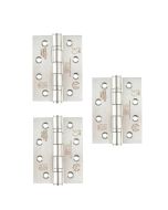 Zoo Hardware ZHSS243S3 Grade 13 Ball Bearing Hinge Stainless Steel - Grade 201 - 102 x 76 x 3mm (contains pair and a half) Satin Stainless